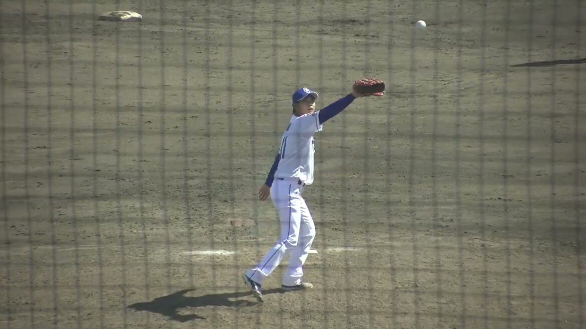 中日ドラゴンズ 岡田俊哉投手 大きな拍手を浴びながらファーム最後のマウンドへ→投球練習 2025/9/15 ナゴヤ球場