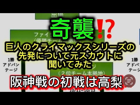 巨人のクライマックスシリーズの先発について元スカウトに聞いてみた#プロ野球 #巨人 #ジャイアンツ #讀賣巨人軍 #田中将大 #高梨雄平 #ショート #ショート動画 #shorts #阪神タイガース 巨人のクライマックスシリーズの先発について元スカウトに聞いてみた#プロ野球 #巨人 #ジャイアンツ #讀賣巨人軍 #田中将大 #高梨雄平 #ショート #ショート動画 #shorts #阪神タイガース