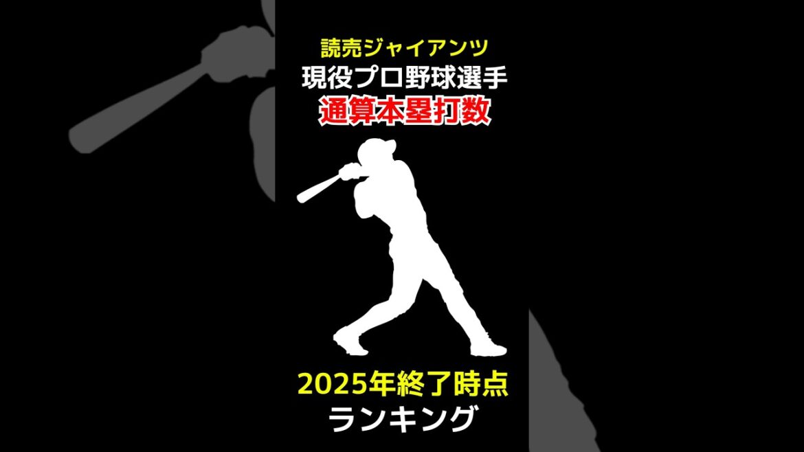 【2025年終了時点】読売ジャイアンツ現役プロ野球選手通算本塁打数ランキング #本塁打 #shorts