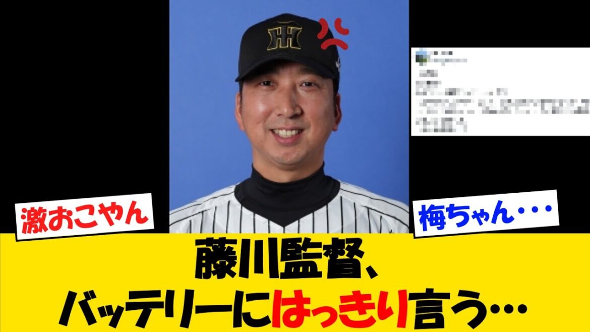 阪神・藤川監督、バッテリーの配球についてはっきり言う・・・【野球情報】【2ch 5ch】【なんJ なんG反応】【野球スレ】