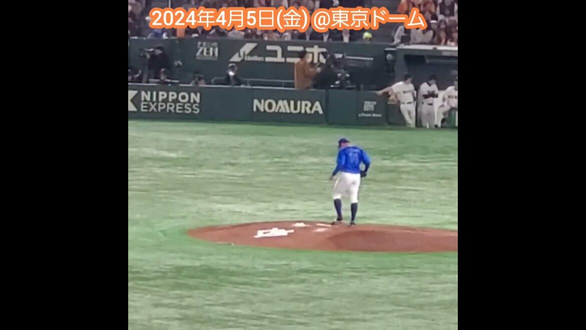 20240405　東克樹の投球練習　横浜DeNAﾍﾞｲｽﾀｰｽﾞ　#shorts@東京ﾄﾞｰﾑ･ﾚﾌﾄ外野