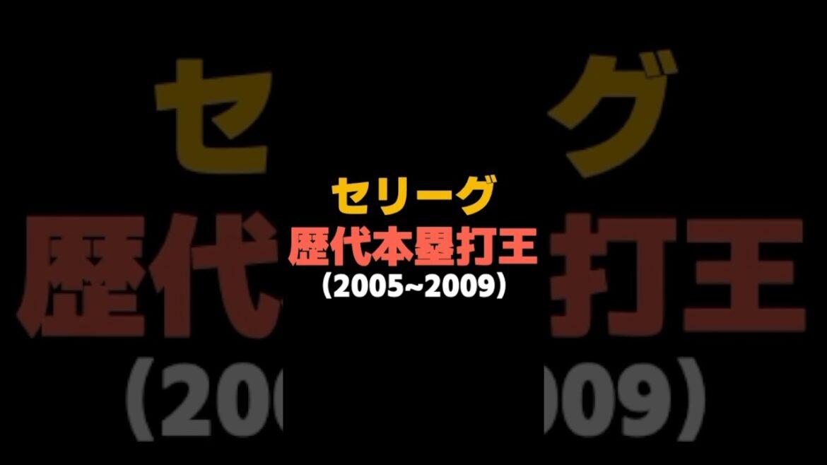 【NPB】 セリーグ歴代HR王（2005~2009） #shorts  #広島東洋カープ #巨人 #中日ドラゴンズ #日ハム  #阪神タイガース  #ソフトバンク  #オリックス