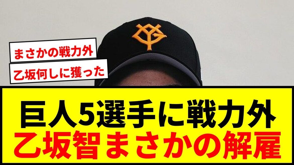【衝撃】巨人、高橋礼ら5選手に戦力外通告!乙坂智の電撃解雇にファン困惑「何しに獲った?」 【衝撃】巨人、高橋礼ら5選手に戦力外通告!乙坂智の電撃解雇にファン困惑「何しに獲った?」