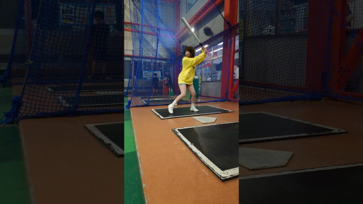 体重移動意識したら森友哉選手みたいになった #野球女子 #baseball #森友哉