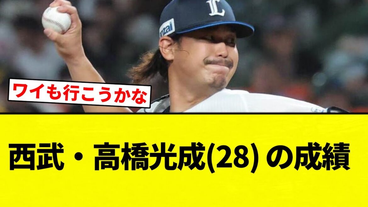 【これ】西武・高橋光成(28) 24登板 8勝9敗 防御率3.04 WHIP1.23←これ【プロ野球反応集】【2chスレ】【なんG】