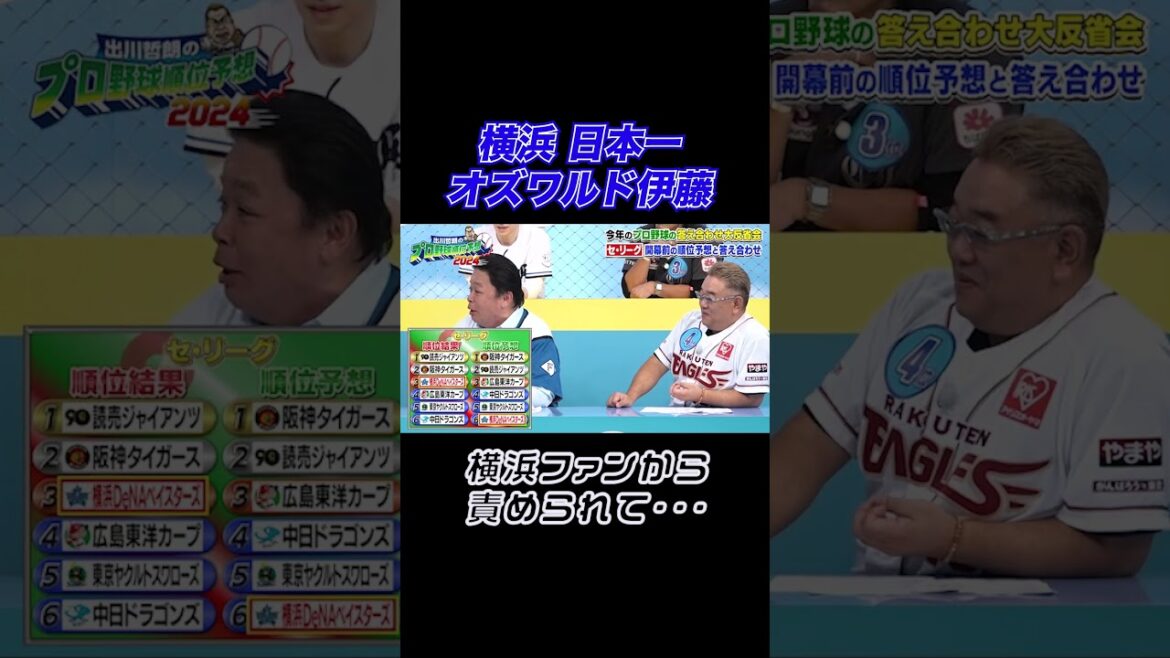 オズワルド伊藤 #DeNa ファンから責められる😂｜出川哲朗のプロ野球順位予想2024 答え合わせ大反省会