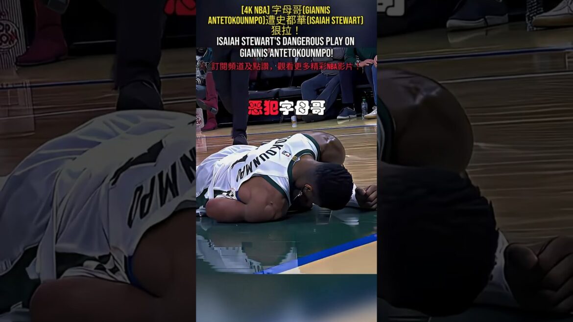 [4K NBA] 字母哥(Giannis Antetokounmpo)遭史都華(Isaiah Stewart) 狠拉！