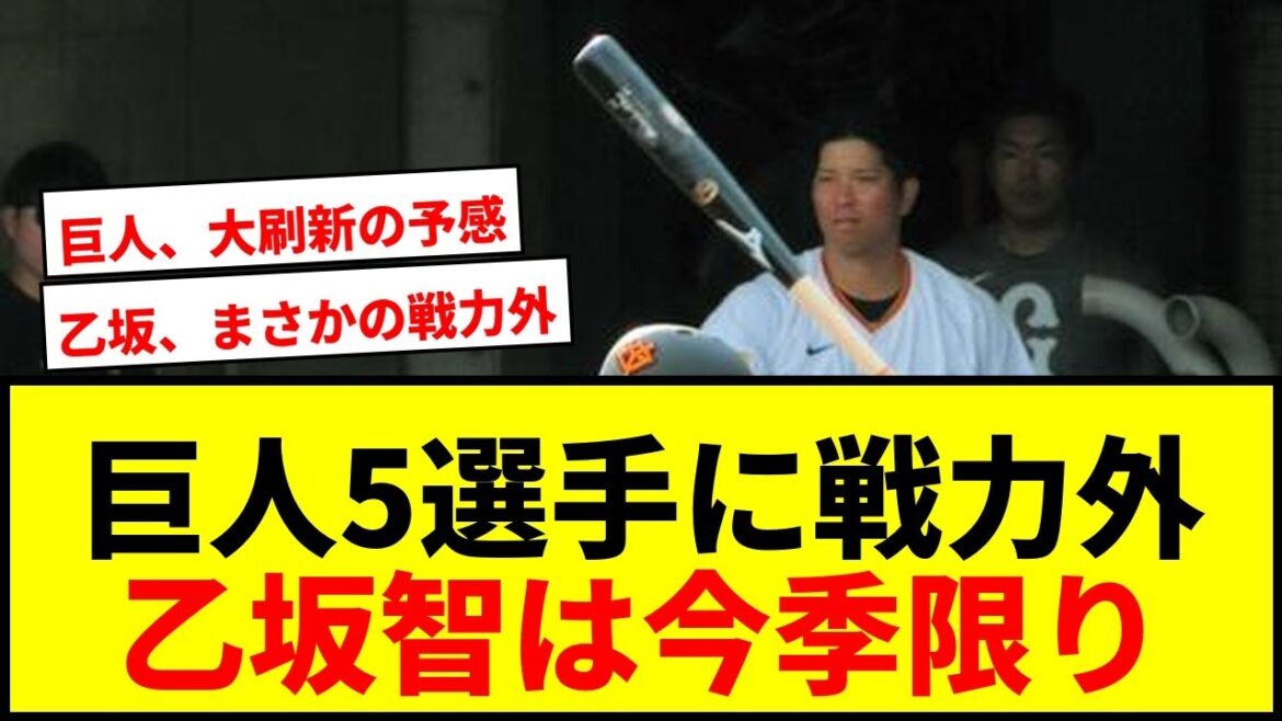 【速報】巨人、乙坂智、高橋礼ら5選手に戦力外通告!乙坂は「幸せな時間だった」今後は未定 【速報】巨人、乙坂智、高橋礼ら5選手に戦力外通告!乙坂は「幸せな時間だった」今後は未定