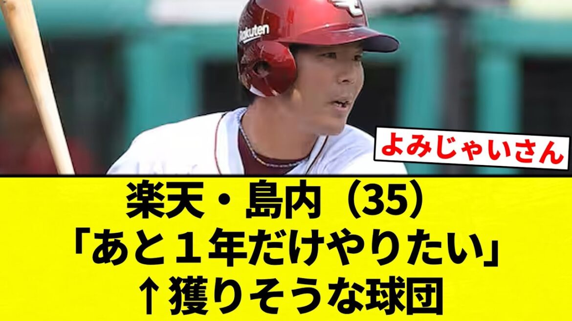 【議論】楽天・島内（35）「あと１年だけやりたい」↑獲りそうな球団【プロ野球反応集】【2chスレ】【なんG】
