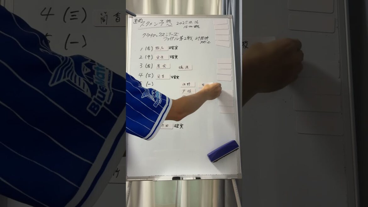 クライマックスシリーズファイナル第二戦、直前スタメン予想 #ベイスターズ #横浜スタジアム #横浜denaベイスターズ #スタメン予想 #プロ野球 #野球