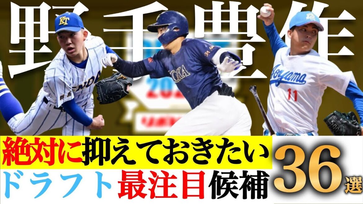 【ドラフト2025】本番前必見！絶対に抑えておきたいドラフト最注目候補36選！