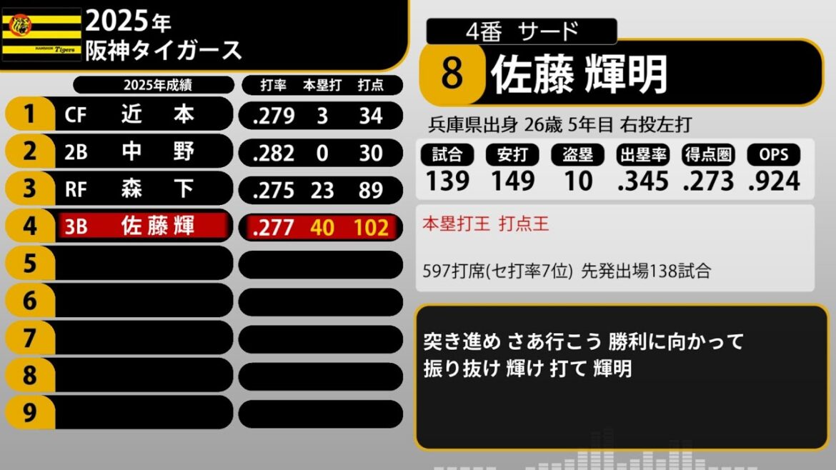 2025年 阪神タイガース 1-9+α