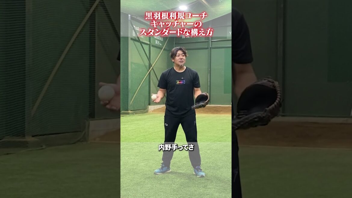キャッチャーのスタンダードな構え方👀 #黒羽根利規  #野球 #大下佑馬