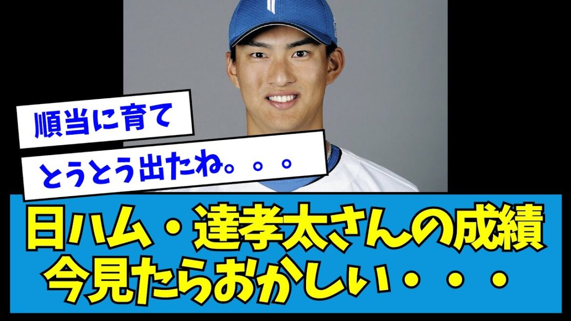 【恐怖】日ハム・達孝太さんの成績、今見たらおかしい・・・【なんJ反応】