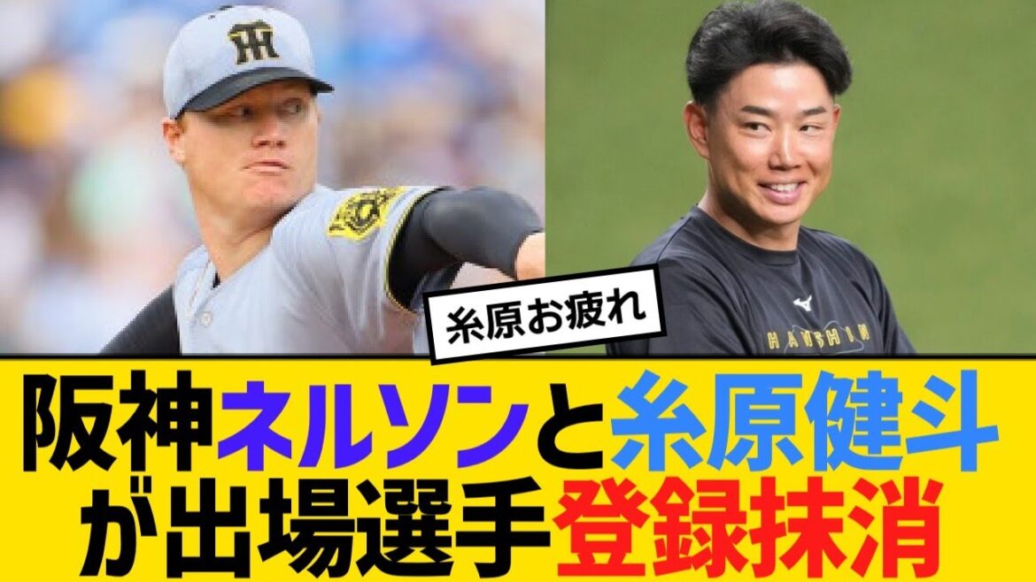 【公示】阪神ネルソンと糸原健斗が出場選手登録抹消【野球】【反応】【考察】