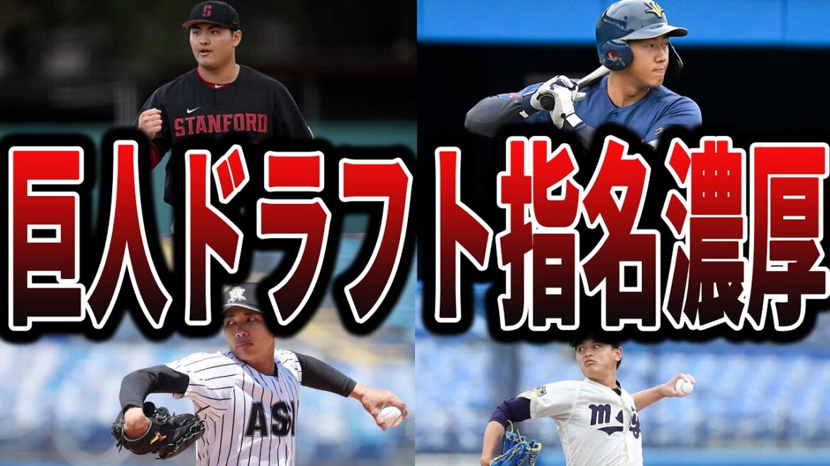 【ジャイアンツ】今年のドラフトで巨人が指名しそうな選手たち