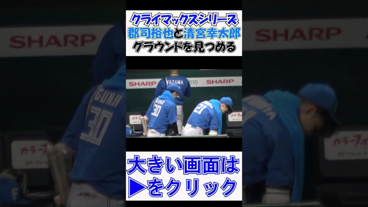 #北海道日本ハムファイターズ #CS 最終戦 敗戦決定後のベンチ 最後までグラウンドを見つめる #郡司裕也 と #清宮幸太郎 現地映像