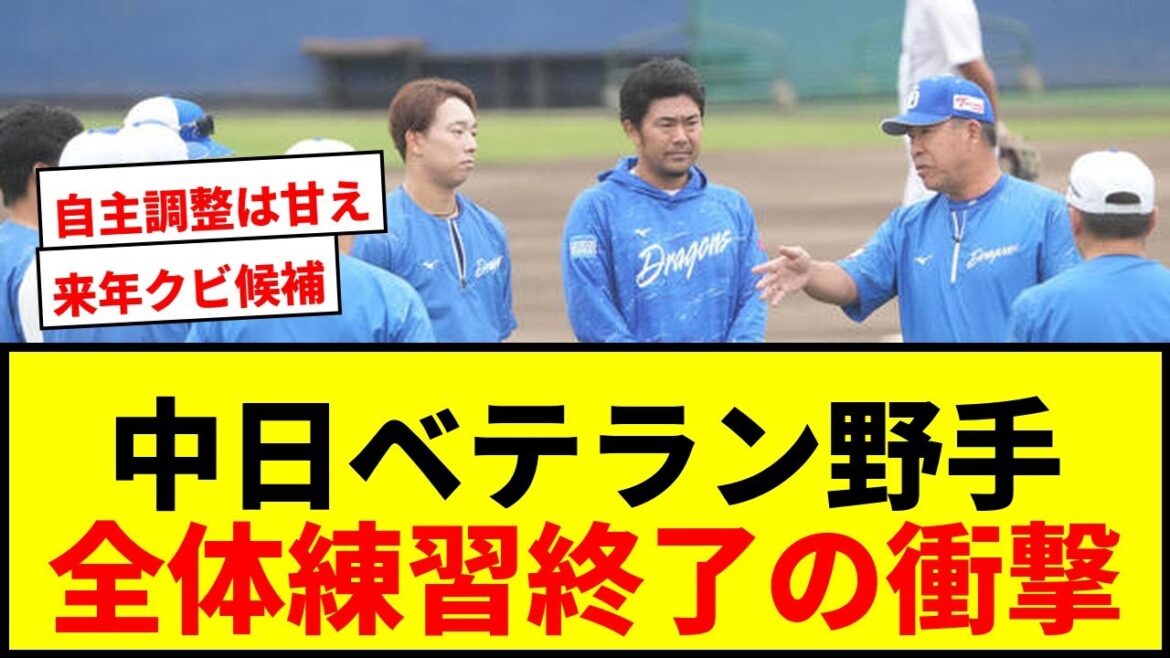 【中日】井上監督がベテラン野手6人に秋季練習の全体練習参加終了を伝える!来季の去就に憶測飛び交う 【中日】井上監督がベテラン野手6人に秋季練習の全体練習参加終了を伝える!来季の去就に憶測飛び交う