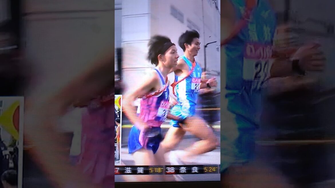 全国男子駅伝2025 7区で田中悠登(福井)と黒田朝日(岡山)が並走 #駅伝 #ekiden #青山学院大学