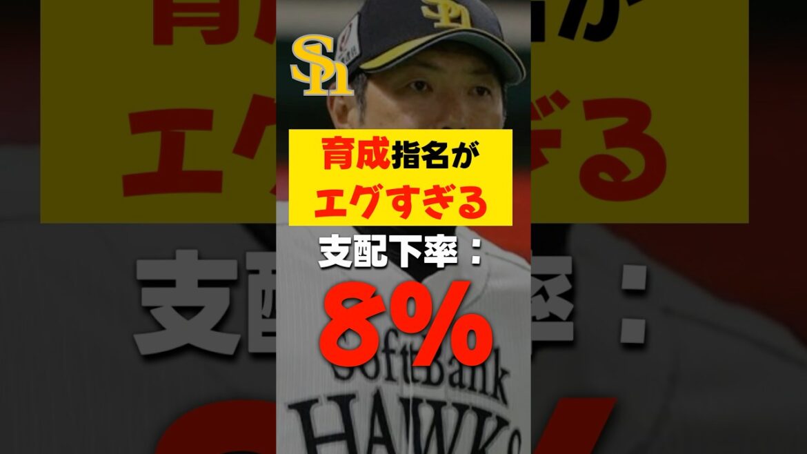 ソフトバンクの育成、支配下率8%… #hisakiの毎日30秒野球 #プロ野球