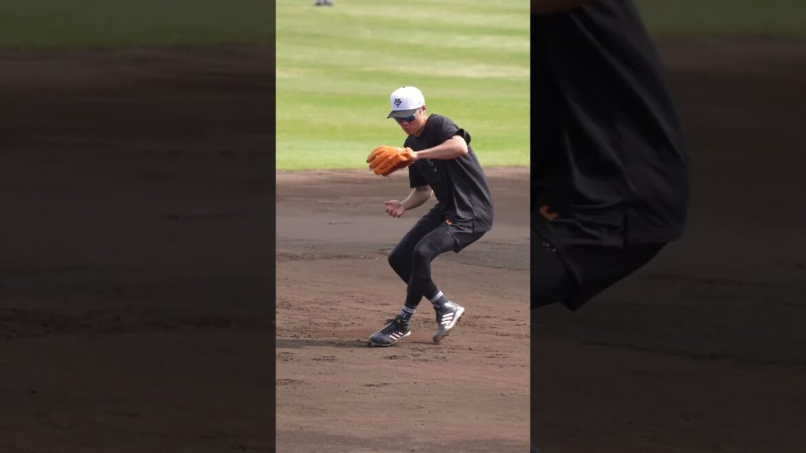 【巨人】坂本勇人選手の守備練習（正面付近ボールの捕球の仕方） #shorts #baseball #sports #ジャイアンツ #巨人 #プロ野球