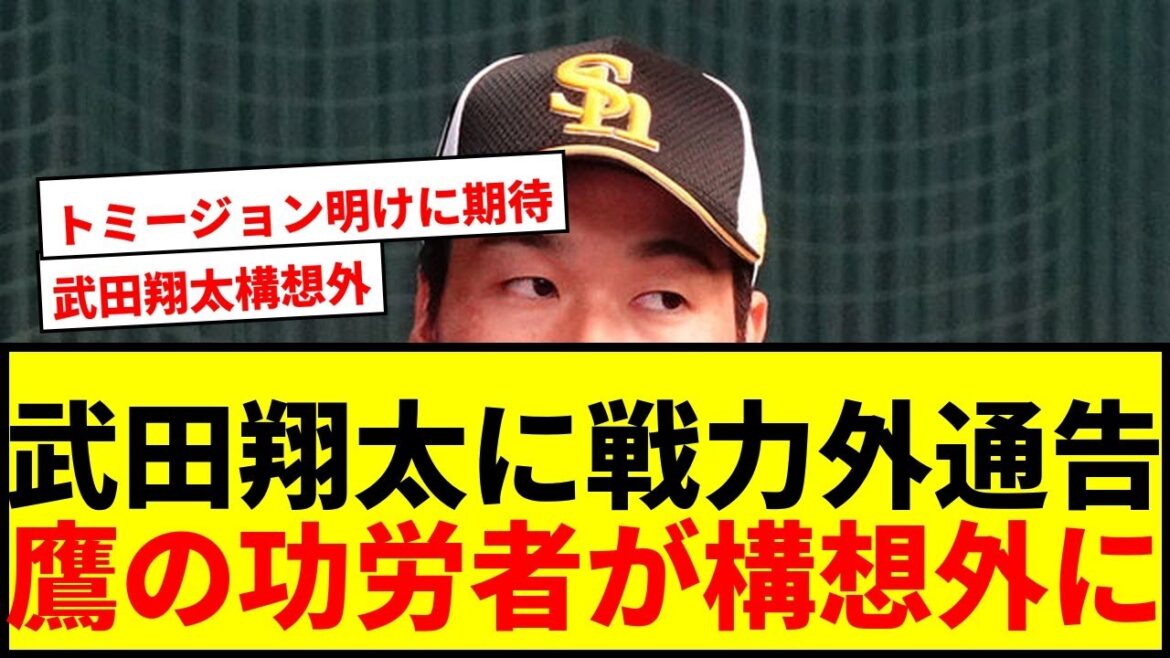【速報】ソフトバンク武田翔太に戦力外通告！14年間鷹一筋もトミージョン手術で構想外に