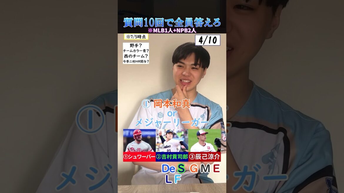 【プロ野球クイズ】質問10個で全員当てろ！#プロ野球 #メジャーリーグ #アキネーター