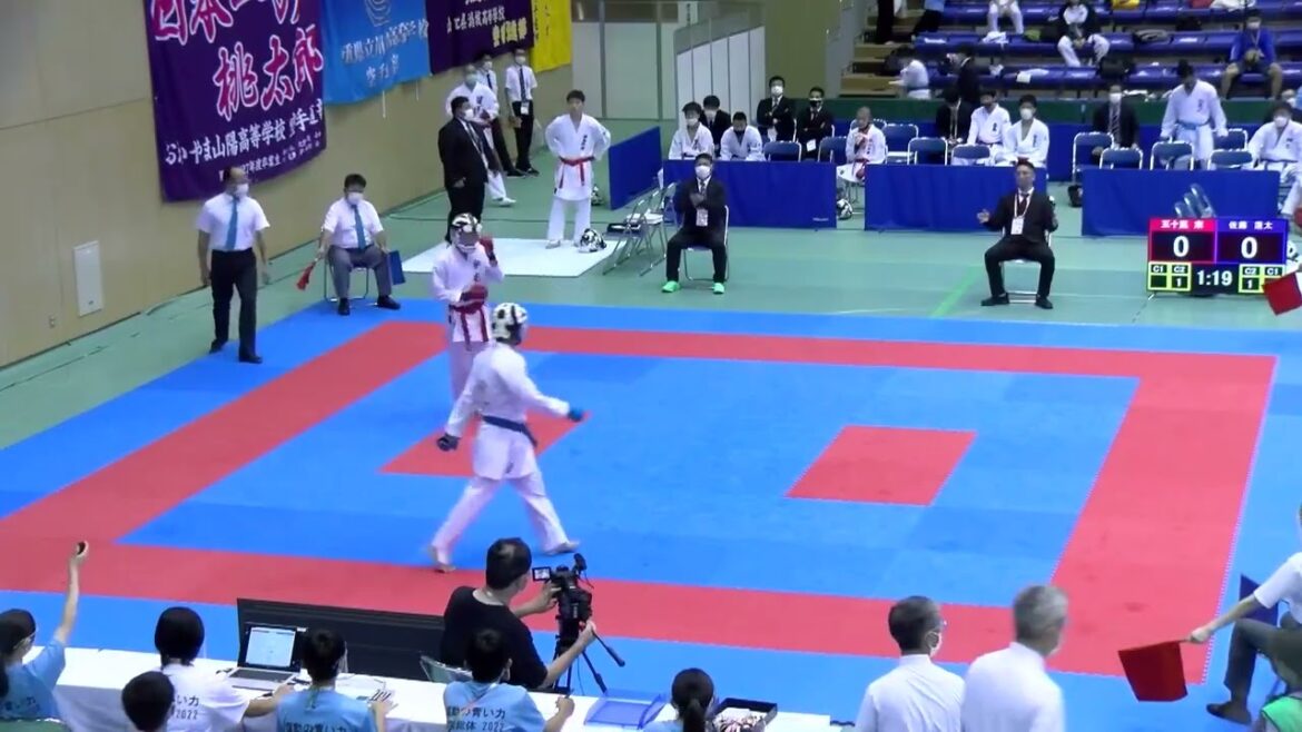 2022年IH 空手道 男子 個人組手 2回戦 佐藤蓮太 釜石(岩手) vs 五十嵐來 宇都宮商(栃木)