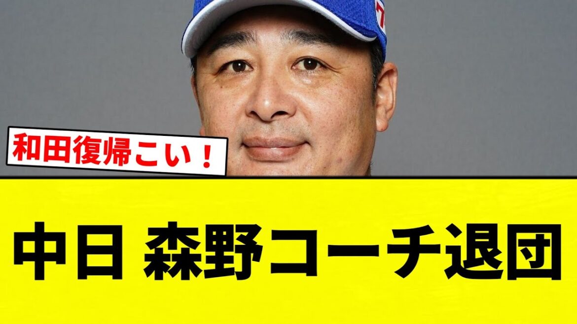 【退団してんねん！】中日 森野コーチ退団【プロ野球反応集】【2chスレ】【なんG】