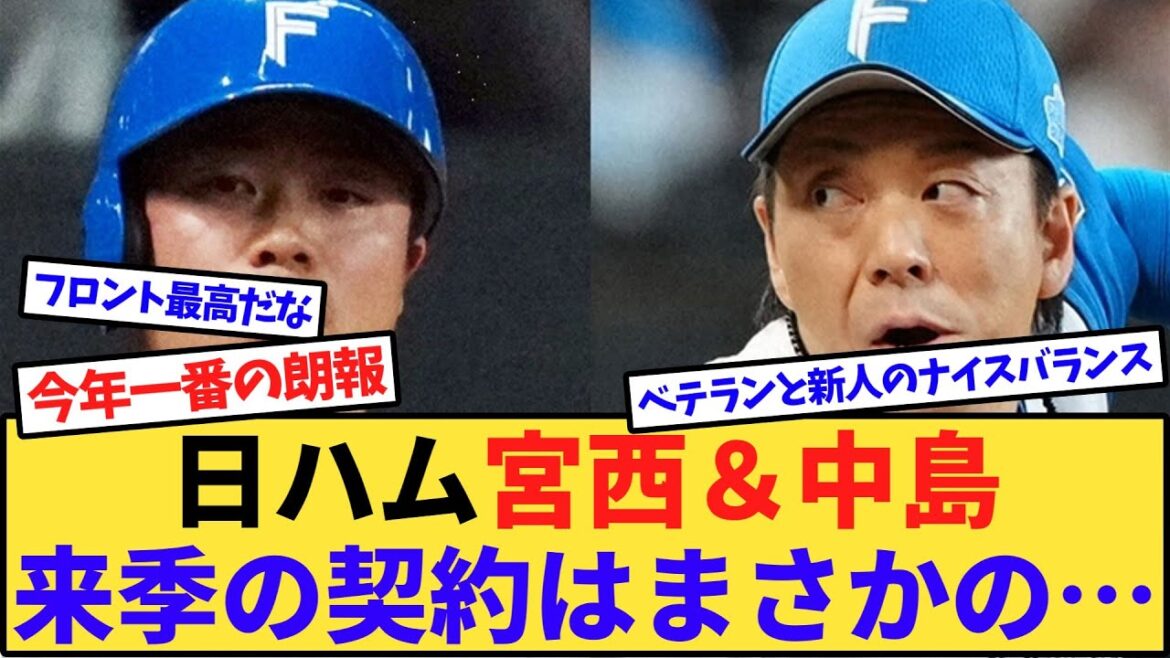 【速報】日本ハム宮西&中島、来期の契約はまさかの… 【速報】日本ハム宮西&中島、来期の契約はまさかの…