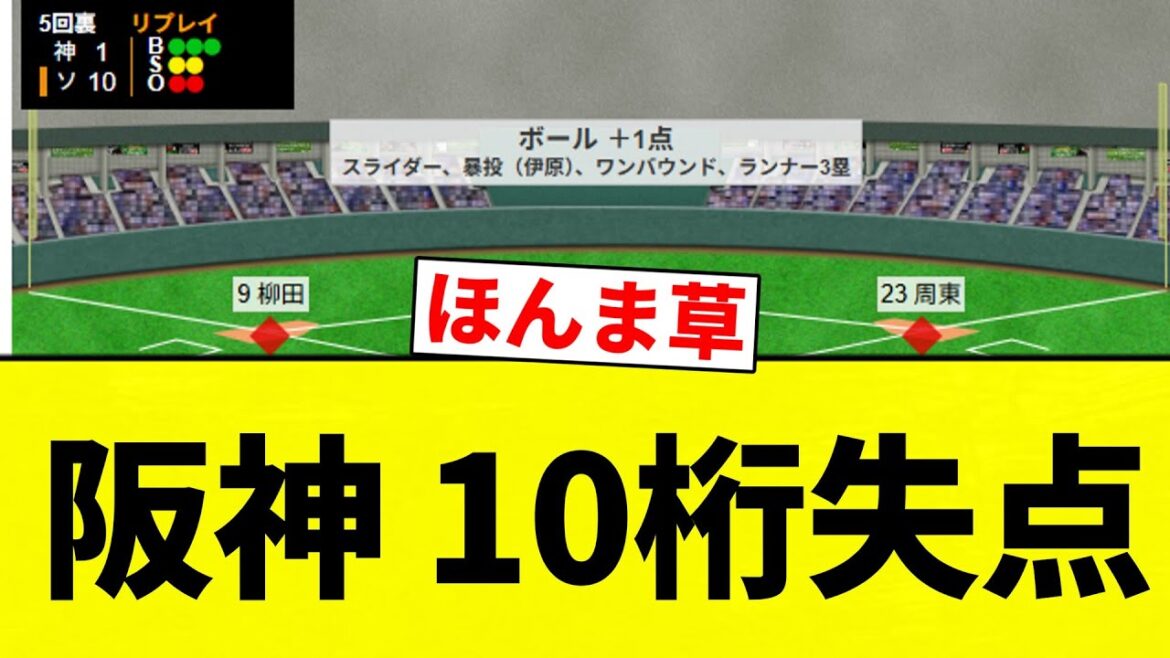 【お笑い】阪神 10桁失点【プロ野球反応集】【2chスレ】【なんG】