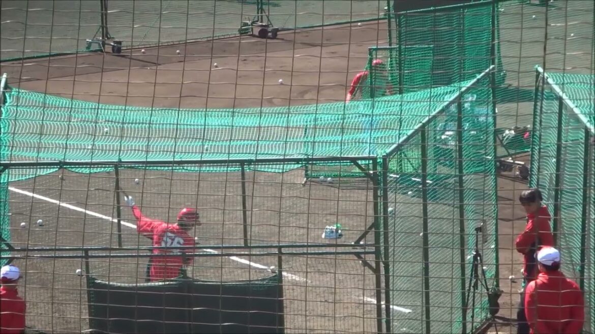 佐々木泰・久保修・羽月隆太郎、フリーバッティング（2025.02.14）　～広島カープ春季日南キャンプ～