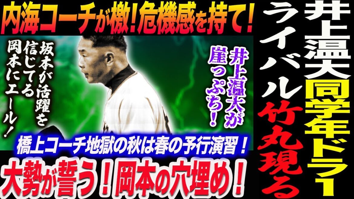 井上温大にライバル！同学年ドラ１竹丸現る！内海コーチが若手投手陣に檄！危機感を持て！大勢が誓う！岡本の穴埋め！坂本が活躍を信じてる岡本にエール！読売巨人軍 ジャイアンツ 巨人 GIANTS 阿部監督