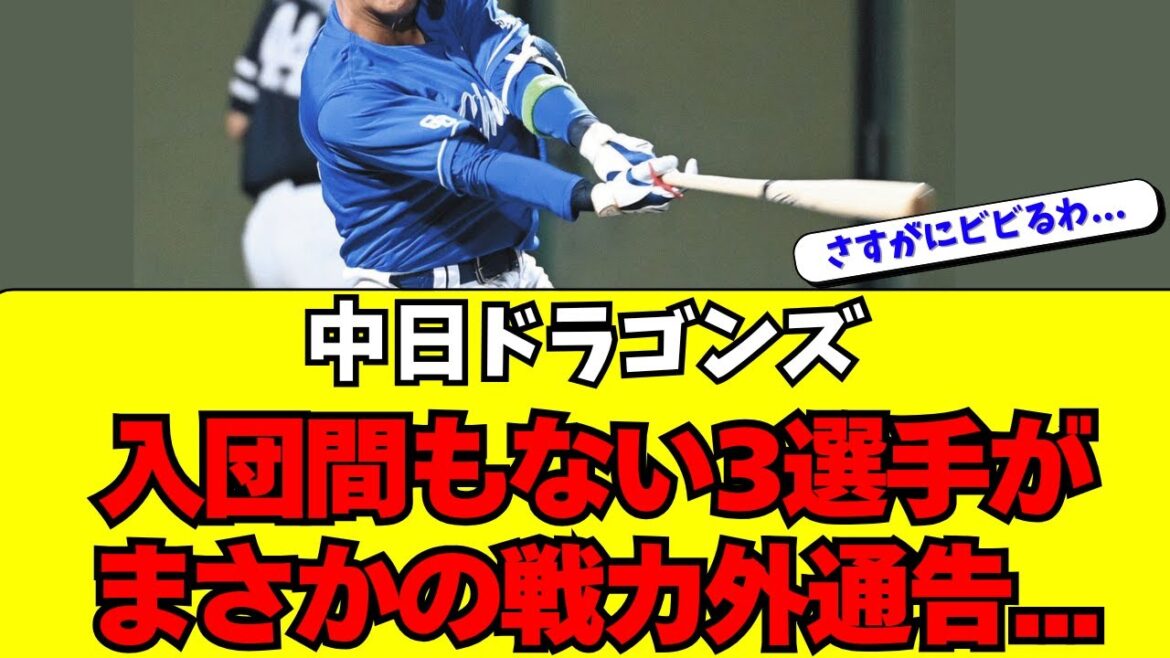 【中日】入団間もない3選手にまさかの戦力外通告・・・ 【中日】入団間もない3選手にまさかの戦力外通告・・・