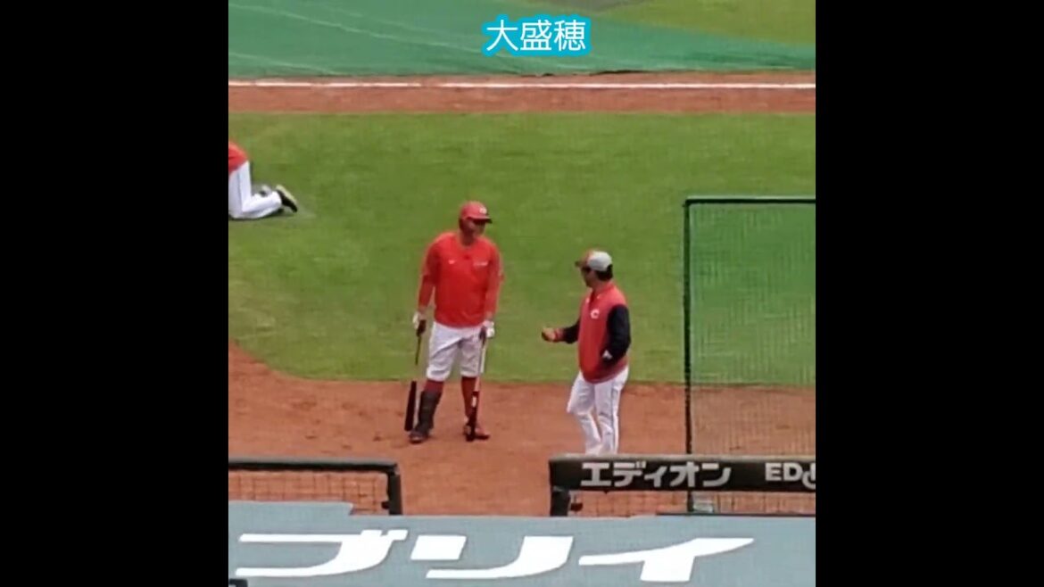 20251025　秋季練習にて打撃指導を受ける大盛穂　#shorts@MAZDA Zoom-Zoom ｽﾀｼﾞｱﾑ広島