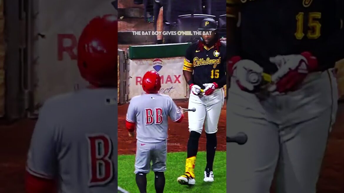 The bat slips off of O’Neil’s hand! 😳 | #shorts #mlb #baseball