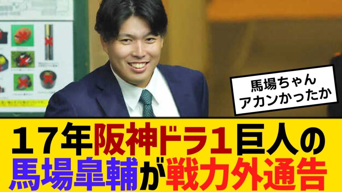 １７年阪神ドラフト１位、現ドラ移籍２年目の巨人・馬場皐輔が戦力外通告【野球】【反応】【考察】