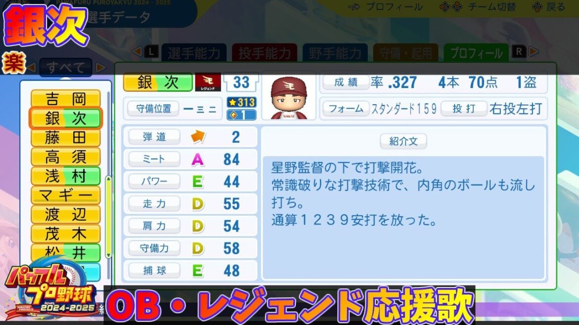 【パワプロ2024-2025】銀次【ＯＢ・レジェンド選手応援歌】