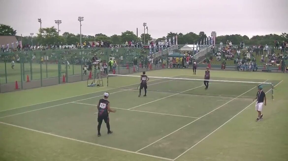 2023年IH ソフトテニス男子個人 3回戦 根岸澪紋・中尾彦斗 (東北・宮城) x 高橋輝・中山敢太 (法政二・神奈川) 9コート