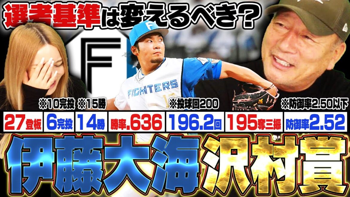 【沢村賞】日本ハム伊藤大海が沢村賞を受賞‼︎『今年の伊藤でクリア3項目…』来季から選考基準の変更を発表‼︎時代の変化によって沢村賞獲得の難しさについても語ります。