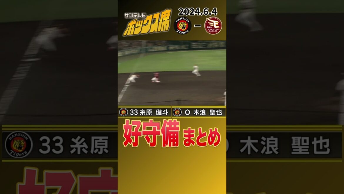 糸原＆木浪 今日の好守備ハイライト！（2024年6月4日 阪神1－3楽天）#サンテレビボックス席
