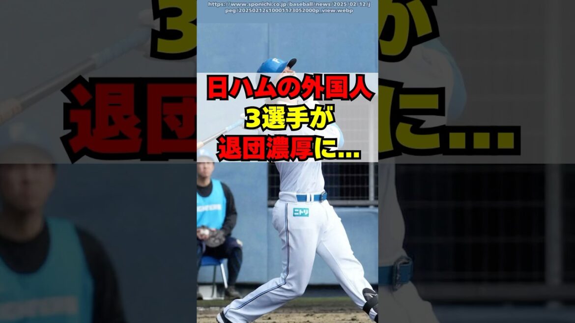 日本ハムの外国人３選手が退団濃厚な状況に・・・
