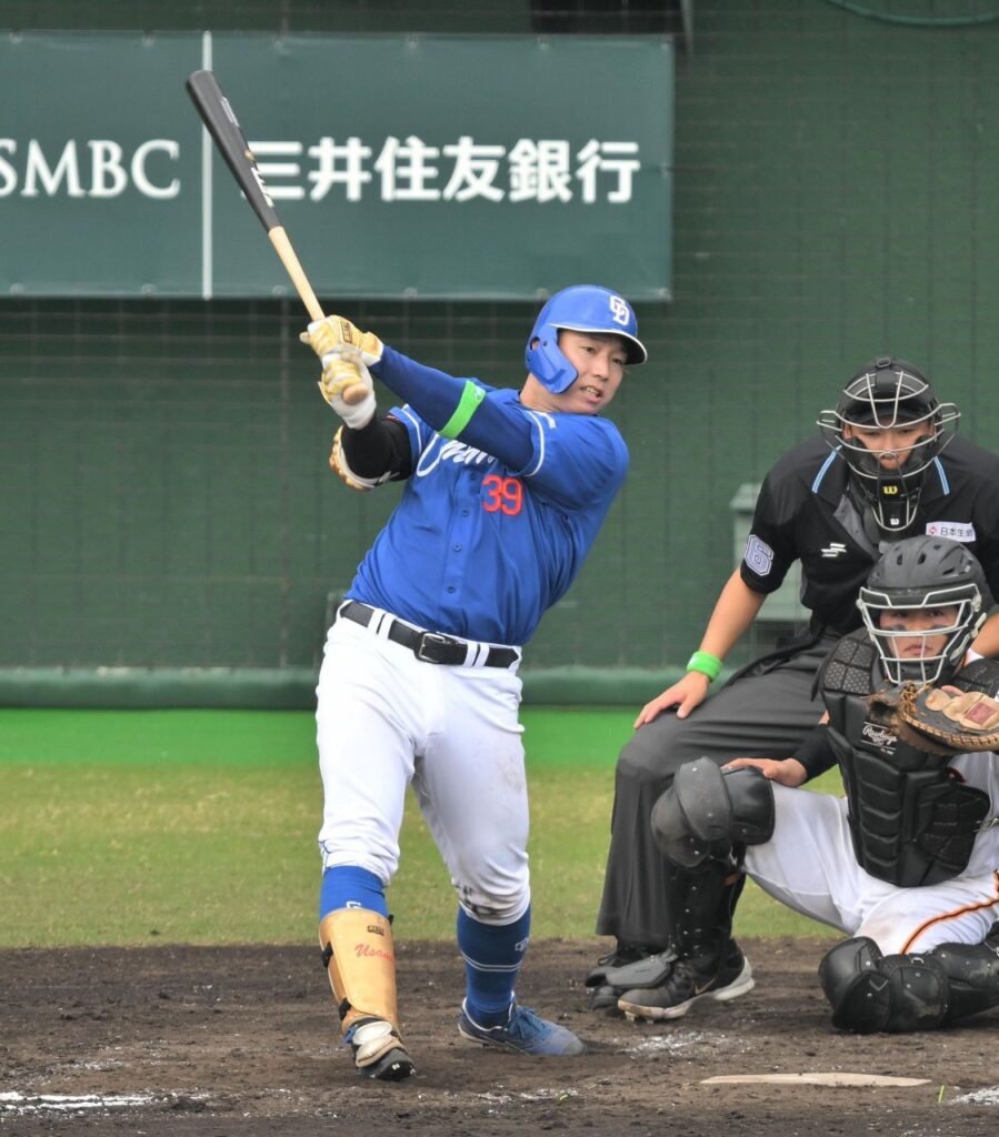 【ファーム日本選手権】中日、打線つながり3点先制 2回に宇佐見が先制打、続く村松が適時二塁打 尾田の二ゴロの間に1点を加える（中日スポーツ） - Yahoo!ニュース - Yahoo!ニュース