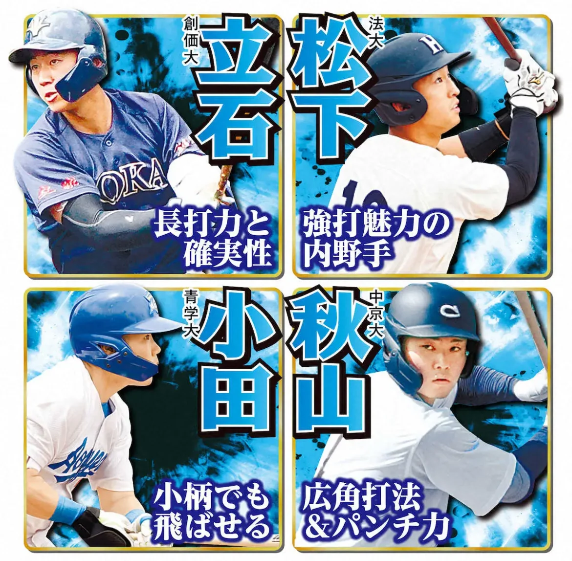 スポニチが選ぶ虎のドラフト候補（野手編）未来の主砲筆頭候補は創価大・立石正広 - スポニチ Sponichi Annex 野球