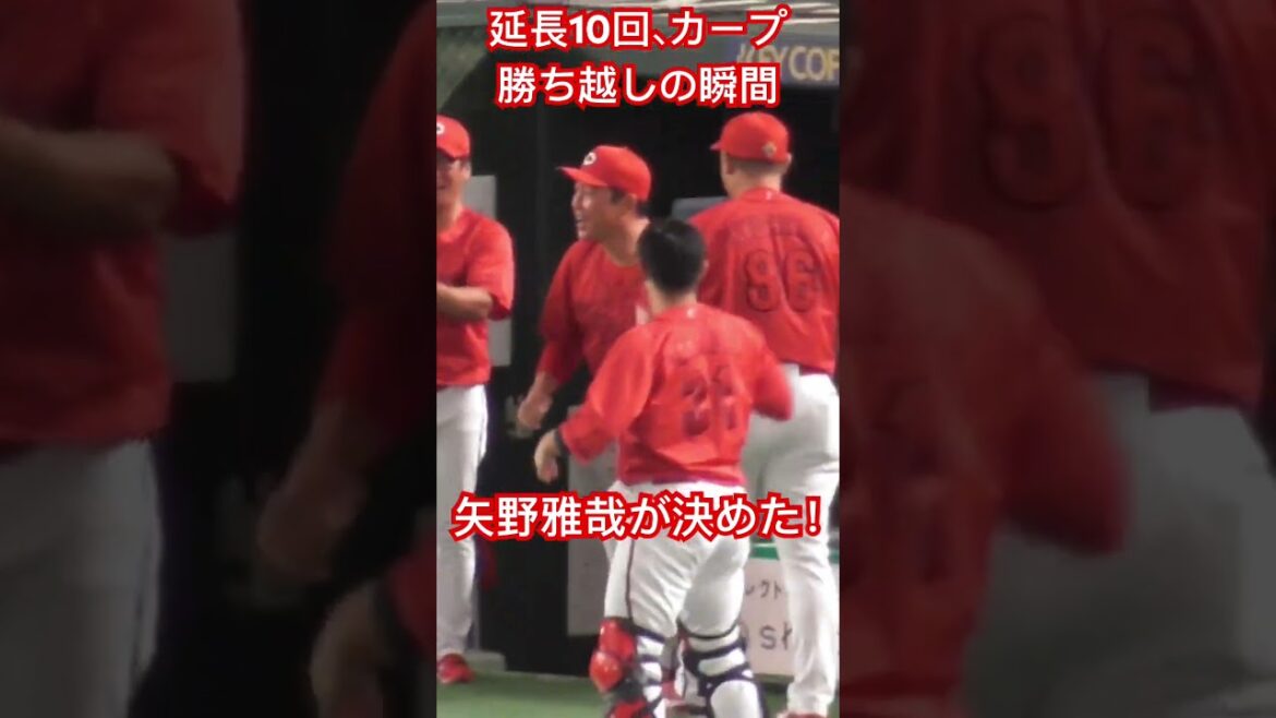 矢野雅哉、延長10回Ｖ打「154キロなんて打ったことない」#shorts #carp 2024年8月22日