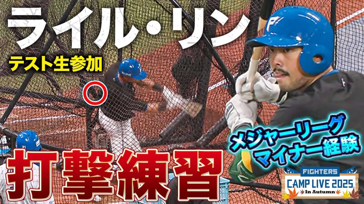 ライル・リンの打撃練習公開 台湾代表捕手がファイターズキャンプにテスト生として参加中<11/1ファイターズ秋季キャンプ2025> ライル・リンの打撃練習公開 台湾代表捕手がファイターズキャンプにテスト生として参加中<11/1ファイターズ秋季キャンプ2025>