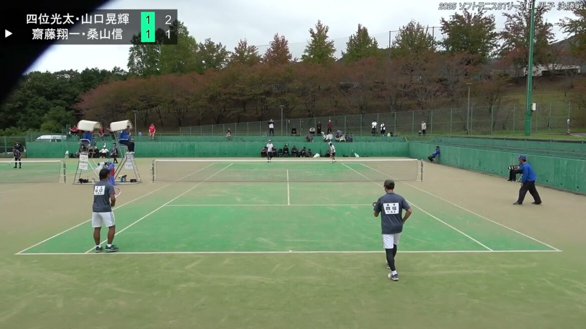 2025年 ソフトテニスSTリーグⅡ 男子 決勝戦 ベスト 対 日本信号 第1対戦 四位光太・山口晃輝 対 齋藤翔一・桑山信 2025年 ソフトテニスSTリーグⅡ 男子 決勝戦 ベスト 対 日本信号 第1対戦 四位光太・山口晃輝 対 齋藤翔一・桑山信