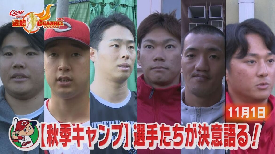 【若鯉の覚悟】髙・佐藤・玉村・坂倉・矢野・佐々木が語る秋季キャンプへの決意｜新井カープの未来を担う男たち