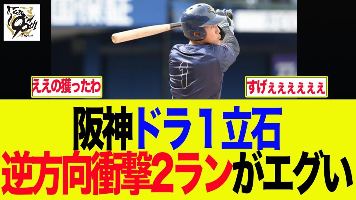 【阪神】阪神ドラ1立石、逆方向に衝撃2ランがエグい　阪神ファンの反応集