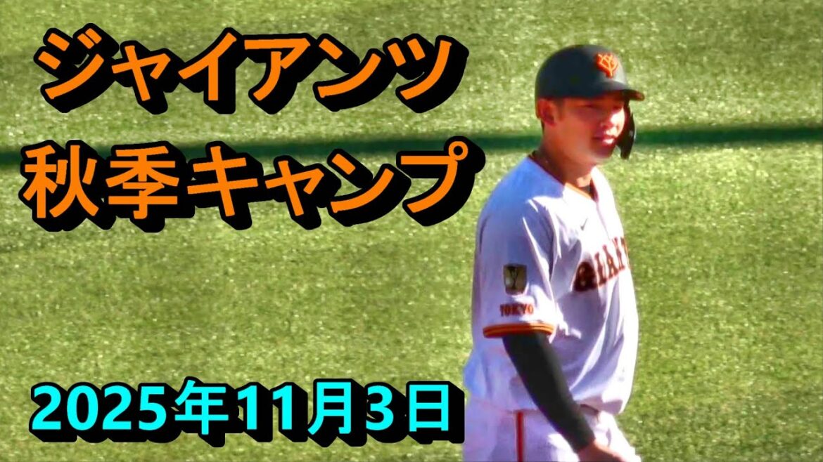 【2025年11月3日】読売ジャイアンツ　秋季キャンプ　萩尾選手　増田陸選手ほか